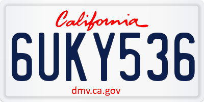 CA license plate 6UKY536