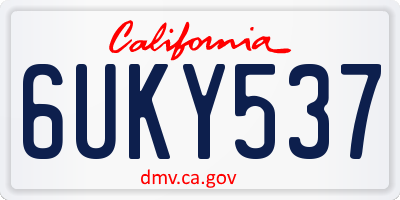 CA license plate 6UKY537
