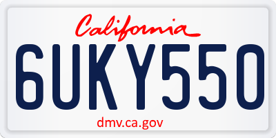 CA license plate 6UKY550
