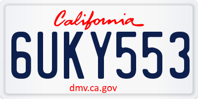 CA license plate 6UKY553