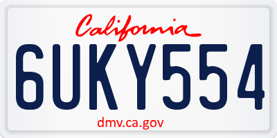 CA license plate 6UKY554