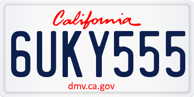 CA license plate 6UKY555