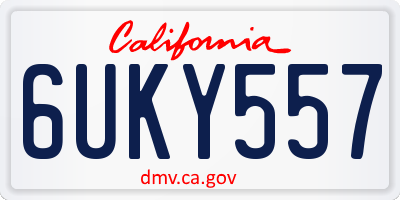 CA license plate 6UKY557