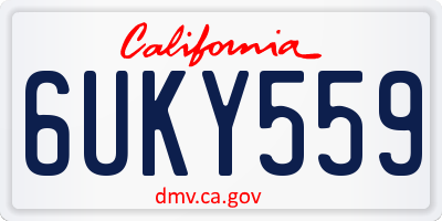 CA license plate 6UKY559