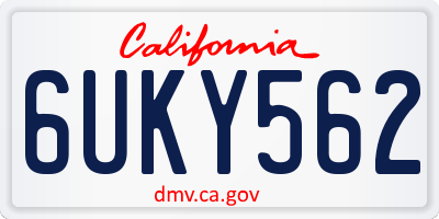 CA license plate 6UKY562