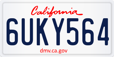 CA license plate 6UKY564