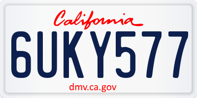 CA license plate 6UKY577
