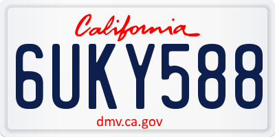 CA license plate 6UKY588