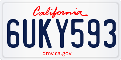 CA license plate 6UKY593