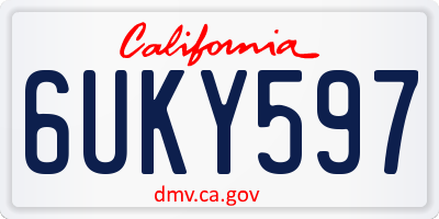 CA license plate 6UKY597