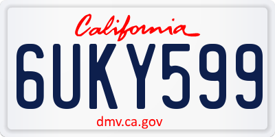 CA license plate 6UKY599