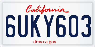 CA license plate 6UKY603