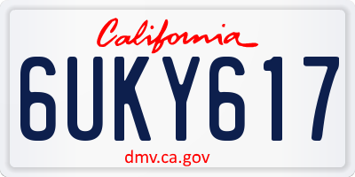 CA license plate 6UKY617