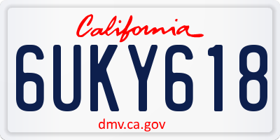 CA license plate 6UKY618