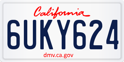 CA license plate 6UKY624