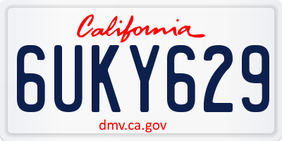CA license plate 6UKY629