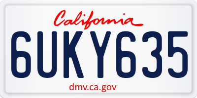 CA license plate 6UKY635