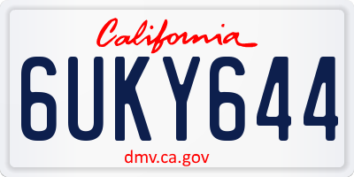 CA license plate 6UKY644