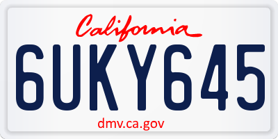 CA license plate 6UKY645