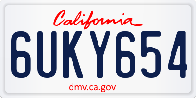 CA license plate 6UKY654