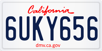 CA license plate 6UKY656