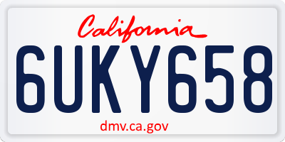 CA license plate 6UKY658