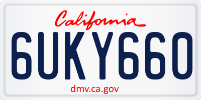 CA license plate 6UKY660