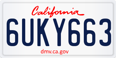 CA license plate 6UKY663