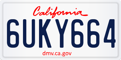 CA license plate 6UKY664