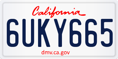 CA license plate 6UKY665