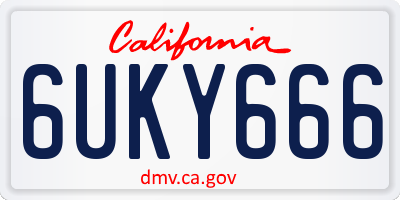 CA license plate 6UKY666
