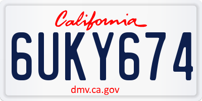 CA license plate 6UKY674