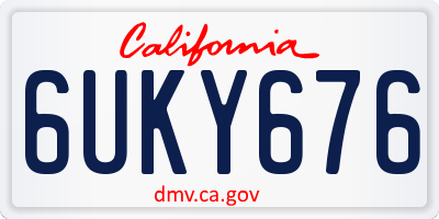 CA license plate 6UKY676