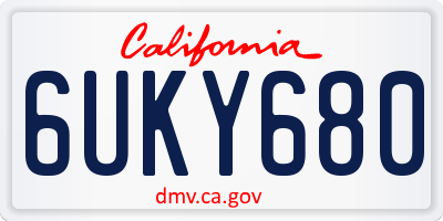 CA license plate 6UKY680