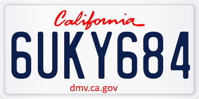 CA license plate 6UKY684