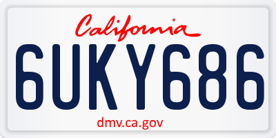CA license plate 6UKY686