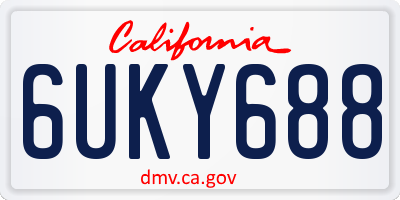CA license plate 6UKY688