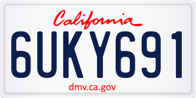 CA license plate 6UKY691