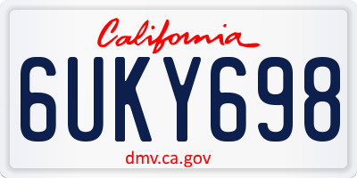 CA license plate 6UKY698