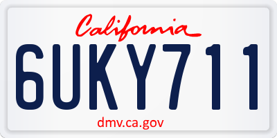 CA license plate 6UKY711