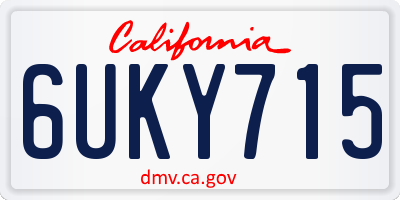 CA license plate 6UKY715