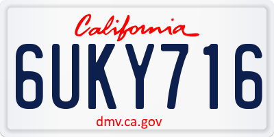 CA license plate 6UKY716