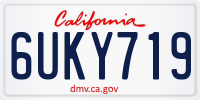 CA license plate 6UKY719