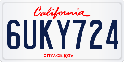 CA license plate 6UKY724