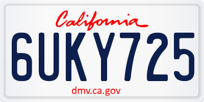 CA license plate 6UKY725
