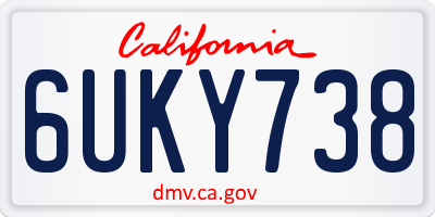 CA license plate 6UKY738