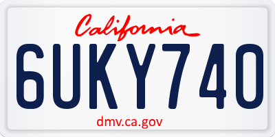 CA license plate 6UKY740