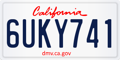 CA license plate 6UKY741