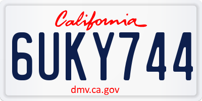 CA license plate 6UKY744