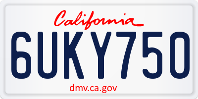 CA license plate 6UKY750